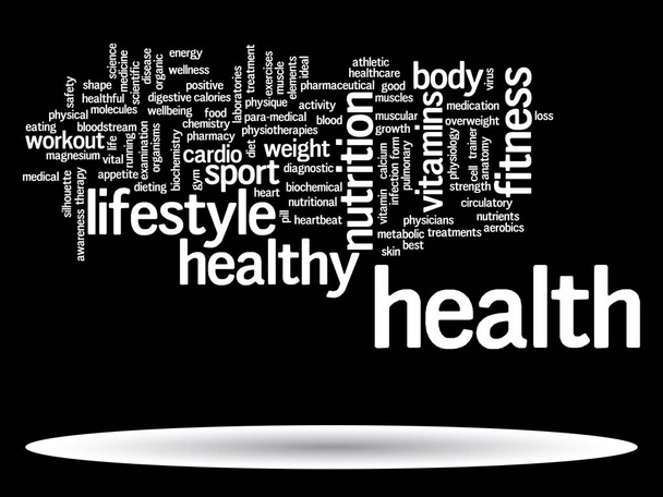 dieta saludable o deporte palabra nube
 - Foto, imagen