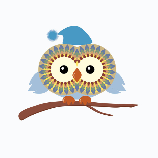 Funny cartoon owl - Vector, Image