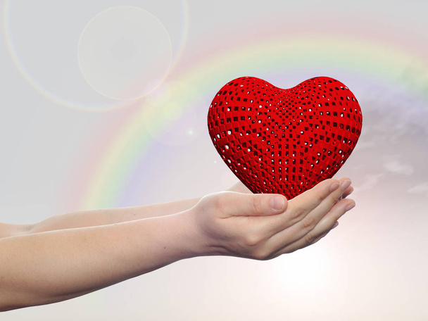 symbol srdce v lidských rukou - Fotografie, Obrázek