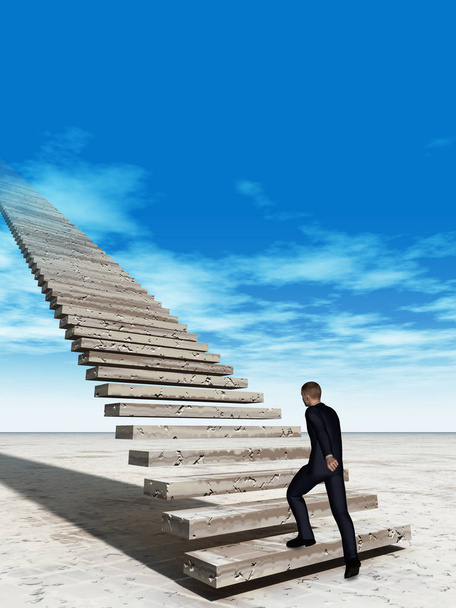 businessman climbing on stairs - Photo, Image