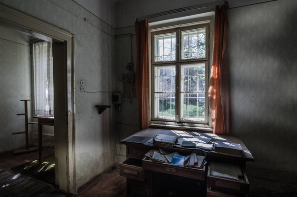 desk of abandoned office - Photo, Image