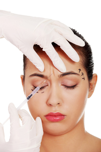 Cosmetic botox injection in the female face - Photo, image