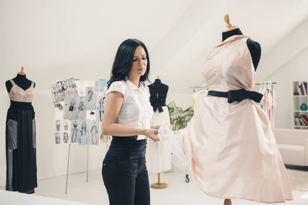 Fashion Designer Working at Her Studio - Photo, image