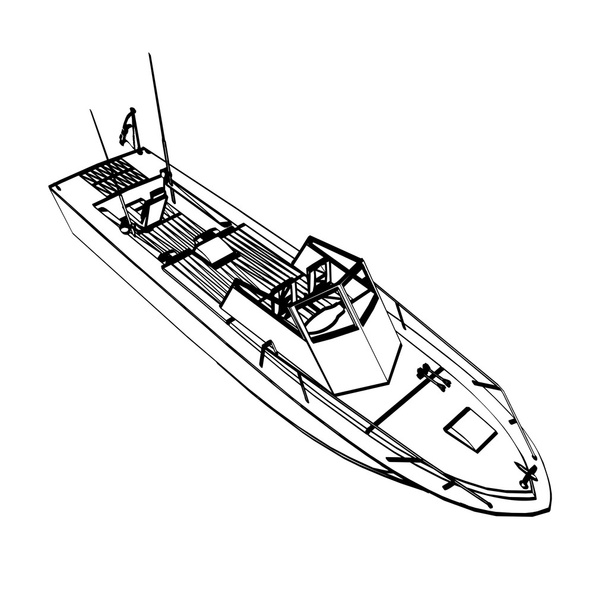 Rybářská loď - Vektor, obrázek