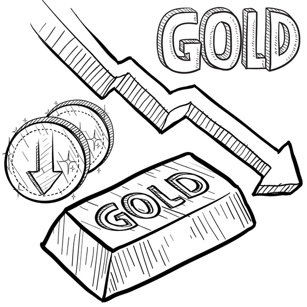 Goldpreise fallen - Vektor, Bild