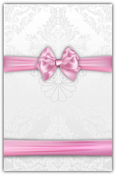 Background with pink elegant bow and patterns. - Photo, image