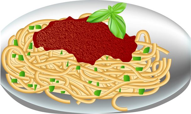 Plate of spaghetti - Vector, Image
