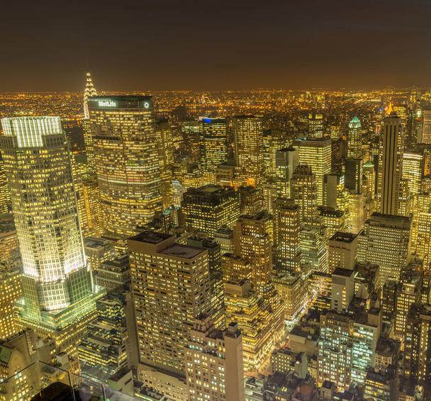 View of New York Manhattan during sunset hours - Foto, Imagen