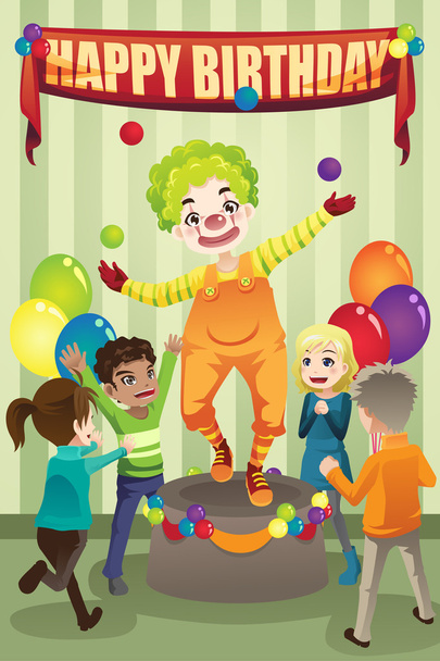 Birthday party clown - Vector, Image