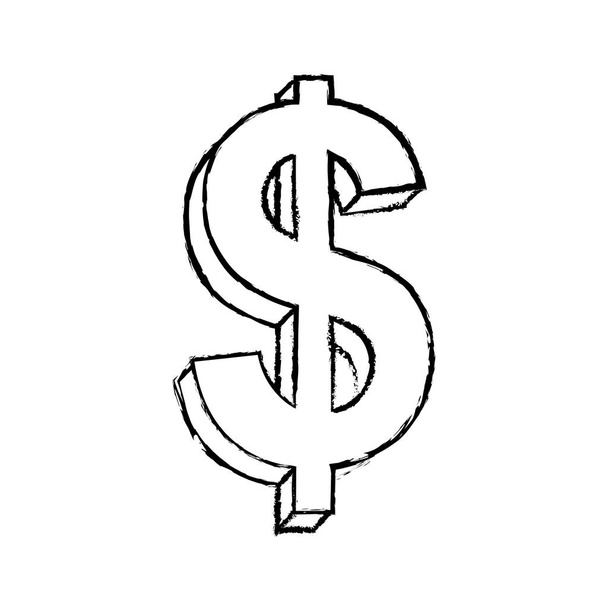 Cash symbool geïsoleerd - Vector, afbeelding