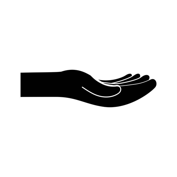 insan eli siluet - Vektör, Görsel