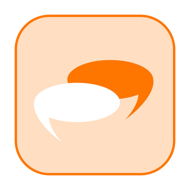 Beszélgetés a narancssárga ikonra - Fotó, kép