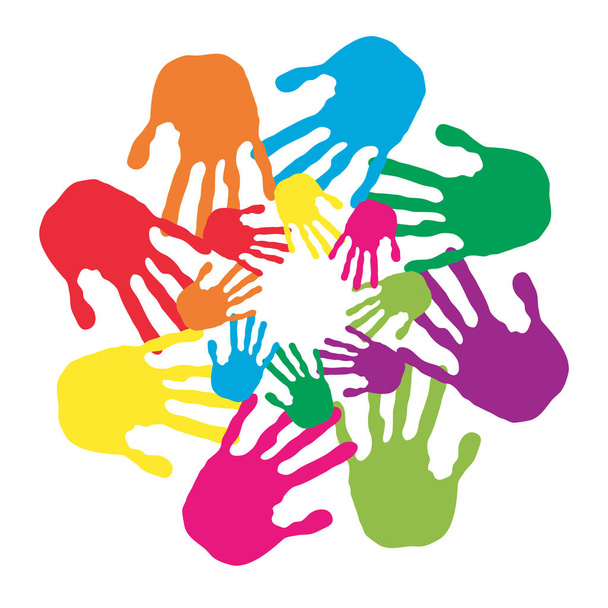 kleurrijk geschilderde menselijke handen - Foto, afbeelding