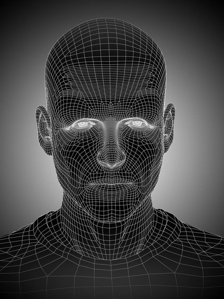 Ανθρώπινο κεφάλι περίγραμμα επιφάνειας - Φωτογραφία, εικόνα