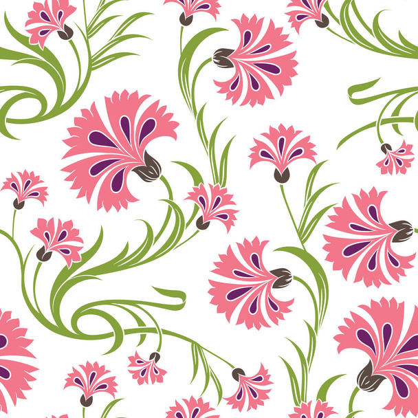 Carnations seamless pattern - Vector, Image