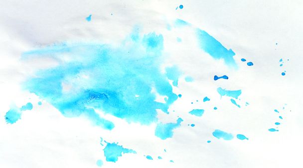 Blauer Fleck Aquarell abstrakt - Foto, Bild