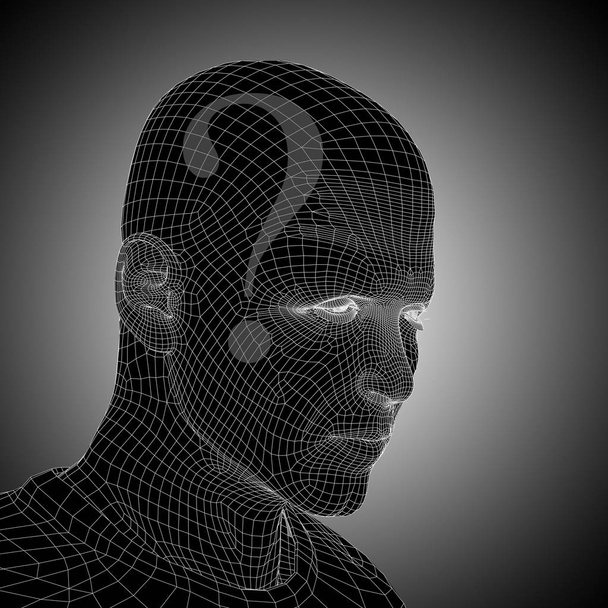 wireframe human head - Photo, Image