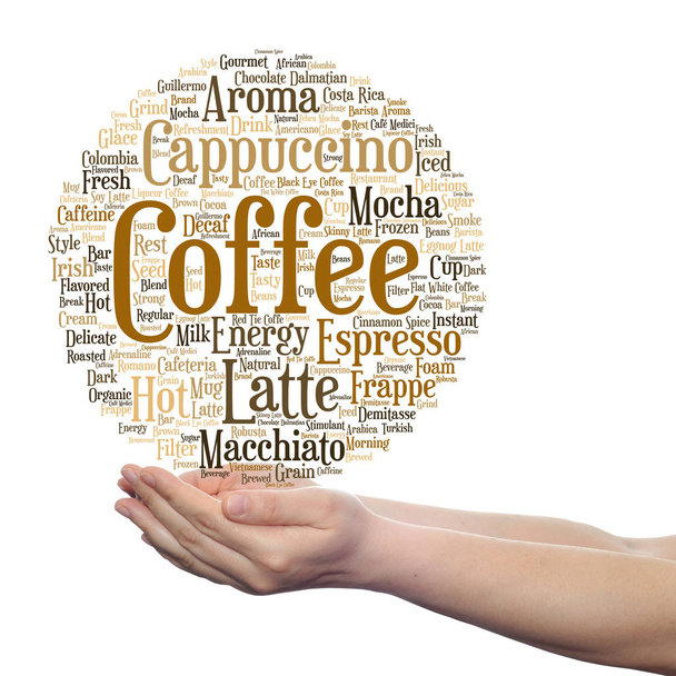 Kaffee trinken Textwolke - Foto, Bild
