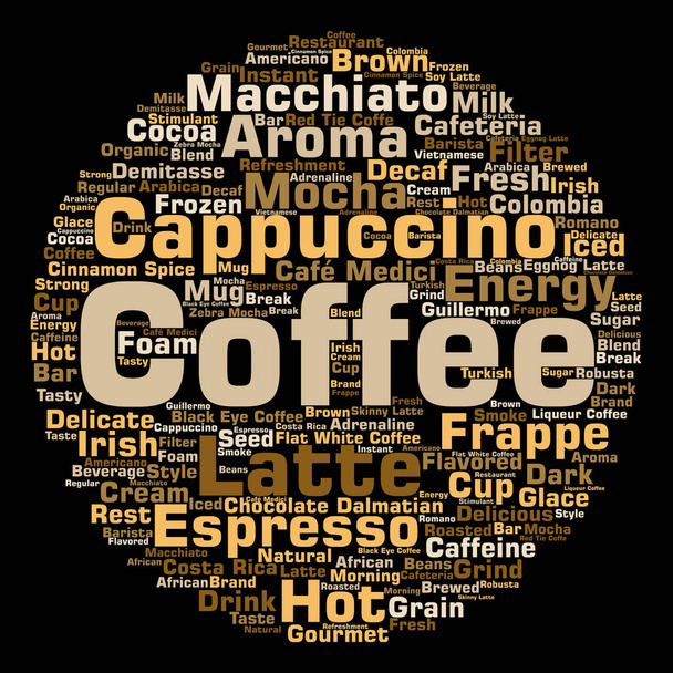 Kawa napój tekst słowo cloud - Zdjęcie, obraz