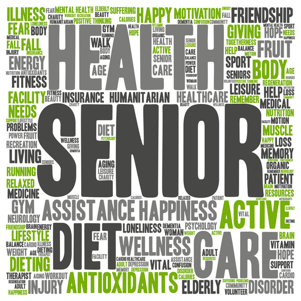 senior people health word cloud - Photo, Image