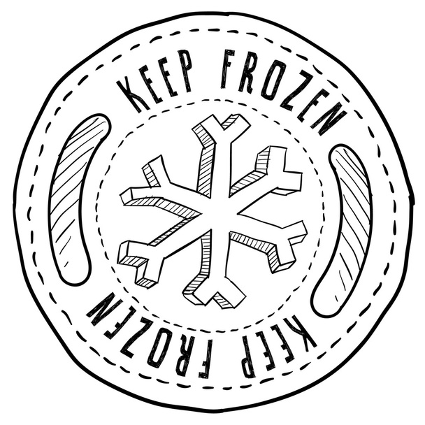 Keep frozen food or product label - Vector, Image