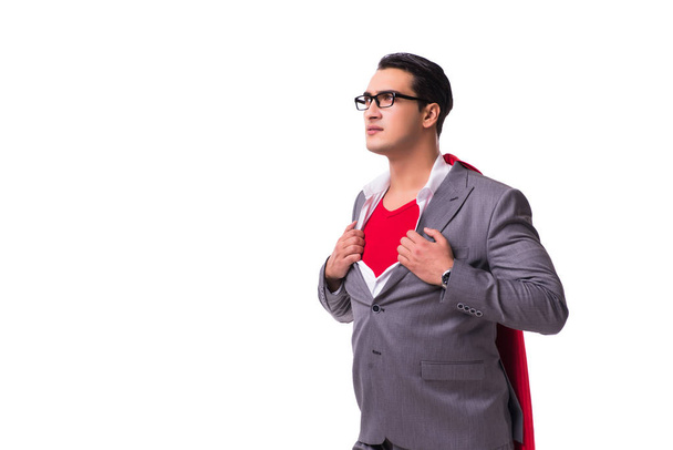 Giovane uomo d'affari con copertina rossa su bianco
 - Foto, immagini