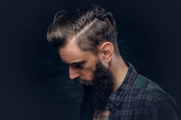 Bearded man with long hair - Photo, Image