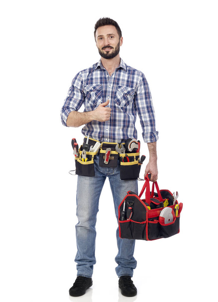 Carpenter with toolbox - Photo, Image