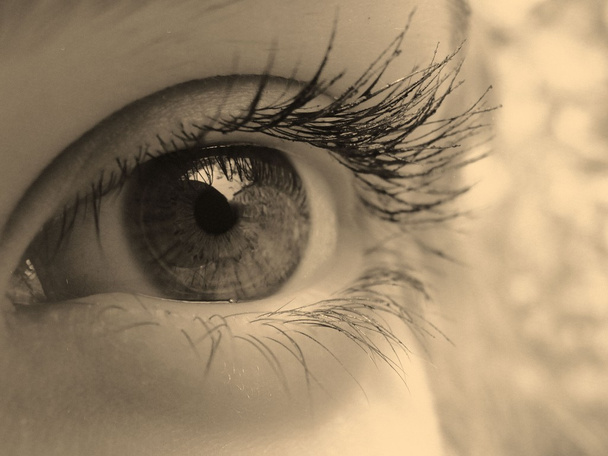 oog van een jonge vrouw - Foto, afbeelding