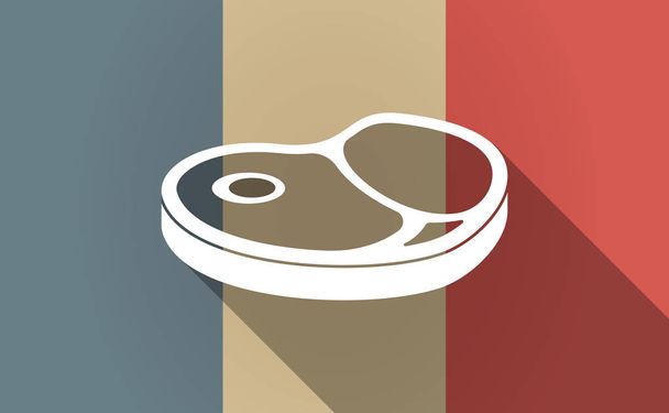 Bandera de Francia de sombra larga con un icono de filete
 - Vector, imagen