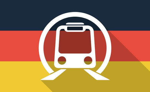 Σημαία Γερμανίας μακριά σκιά με ένα υπόγειο τρένο εικονίδιο - Διάνυσμα, εικόνα