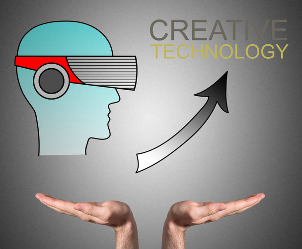Creative technology concept sustained by open hands - Photo, Image