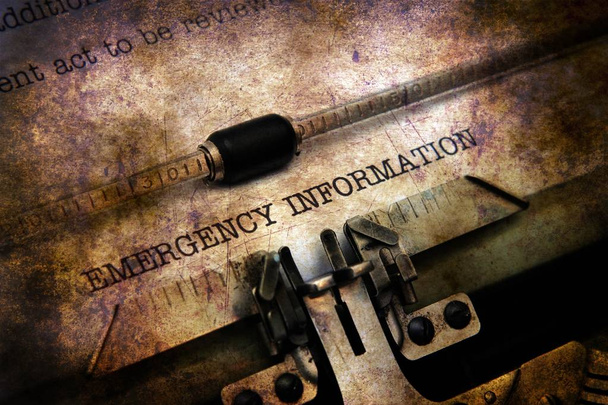 Texto de información de emergencia sobre la máquina de escribir
 - Foto, imagen