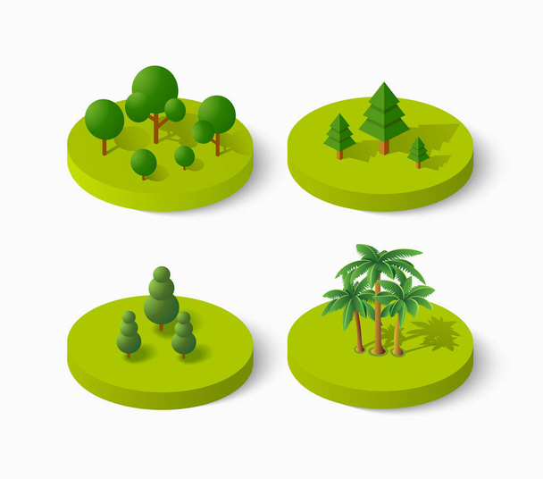 Set di icone dell'albero isometrico
 - Vettoriali, immagini