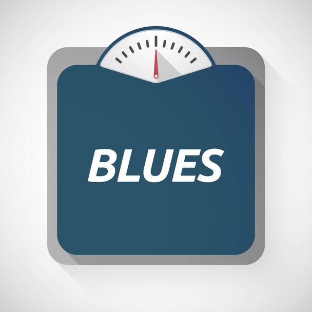 Isolated weight scale with    the text BLUES - Vector, Image