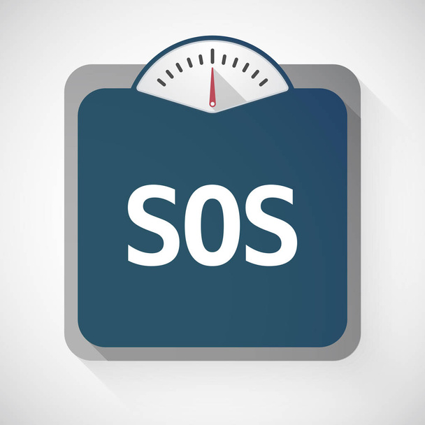 Isolated weight scale with    the text SOS - Vector, Image