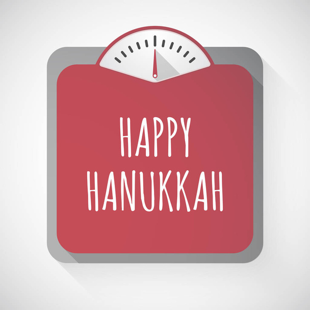 isolierte Gewichtswaage mit dem Text happy hanukkah - Vektor, Bild