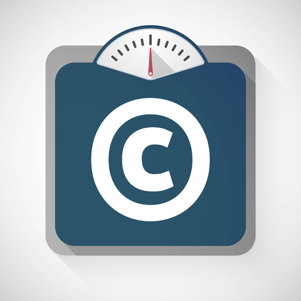 Isolated weight scale with    the  copyright sign - Vector, Image