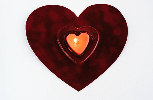 heart red candle - Фото, зображення