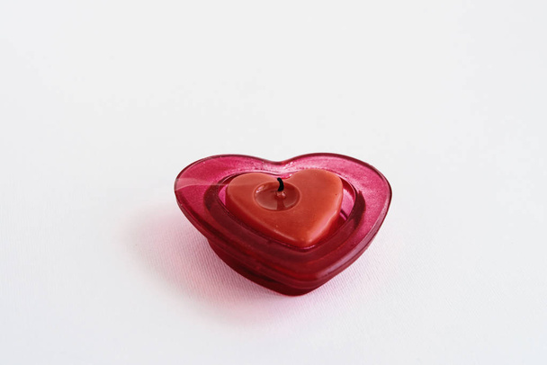 heart red candle isolated - Fotografie, Obrázek