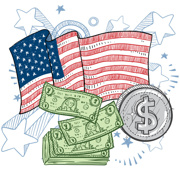 Американський багатства ескіз
 - Вектор, зображення