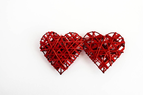 iki şık Kırmızı kalp - Fotoğraf, Görsel