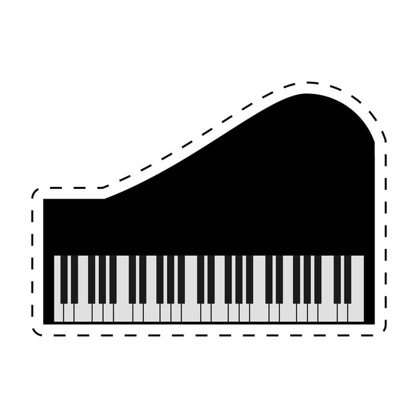 piano klavier instrument muziek stippellijn - Vector, afbeelding