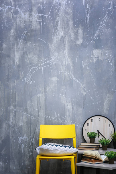 interior design with yellow chair and little table  - Fotografie, Obrázek