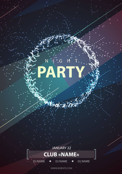 Night Disco Party Poster Background - Vector, imagen
