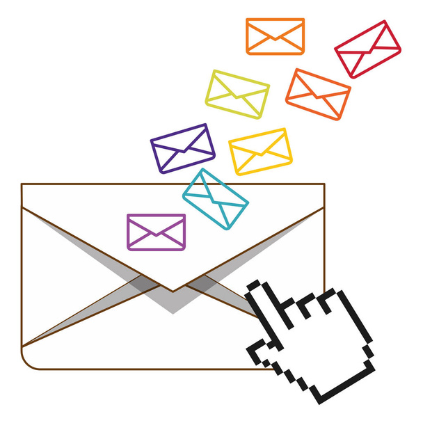Obrázek související ikony e-mailu - Vektor, obrázek