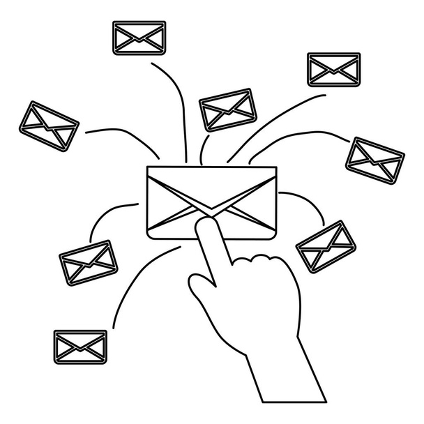 imagen de iconos relacionados con correo electrónico
 - Vector, Imagen