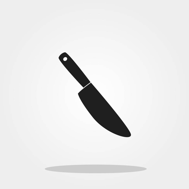 Χαριτωμένο εικονίδιο μαχαίρι σε μοντέρνο στυλ επίπεδη απομονώνονται σε έγχρωμο φόντο. Μαγειρικά σκεύη σύμβολο για το σχεδιασμό λογότυπου, Ui. Vector εικονογράφηση, Eps10. - Διάνυσμα, εικόνα