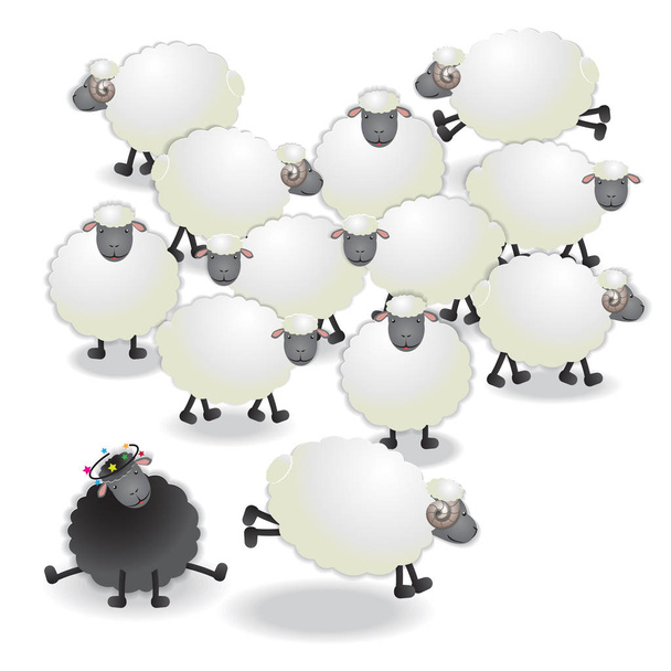 ailenin kara koyunu - Vektör, Görsel