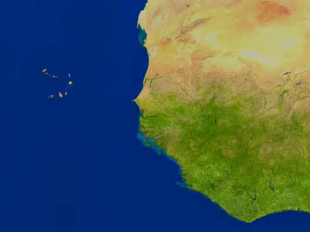 Gambia from space in red - Photo, Image